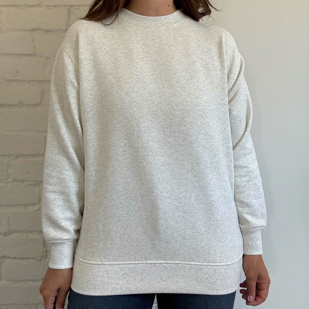 Athleta Forever Fleece Crewneck Sweater Heather Gray - Size XS